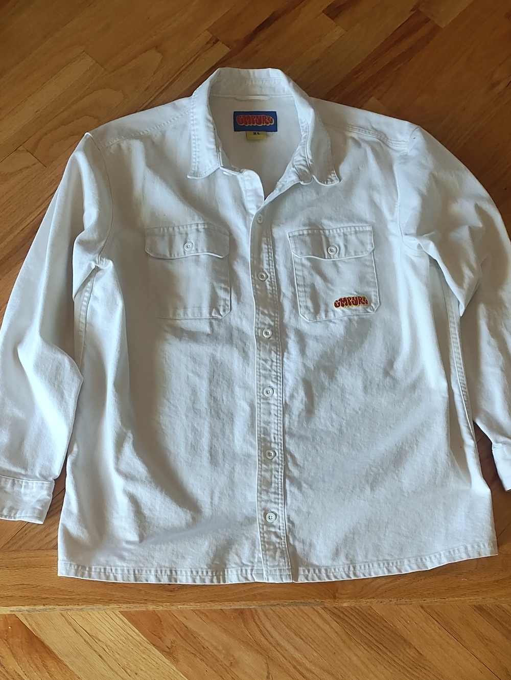 Empyre White Long Sleeve Button-Down Shirt with Chest Pockets